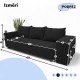 Double sofa bed bed with table and poufs Graphite