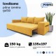 Double sofa bed bed with table and poufs Yellow