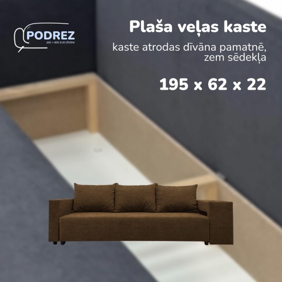 Double sofa bed bed with table and poufs Brown