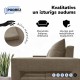 Double sofa bed bed with table and poufs Beige
