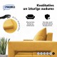 Double sofa bed bed with table and poufs Yellow