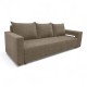 Double sofa bed bed with table and poufs Beige