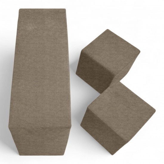 Double sofa bed bed with table and poufs Beige