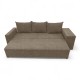 Double sofa bed bed with table and poufs Beige