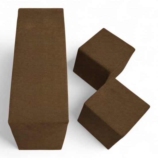 Double sofa bed bed with table and poufs Brown