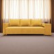 Double sofa bed bed with table and poufs Yellow