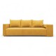Double sofa bed bed with table and poufs Yellow