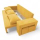 Double sofa bed bed with table and poufs Yellow