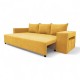 Double sofa bed bed with table and poufs Yellow