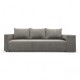 Double sofa bed bed with table and poufs Light gray