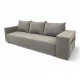 Double sofa bed bed with table and poufs Light gray