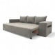 Double sofa bed bed with table and poufs Light gray