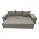 Double sofa bed bed with table and poufs Light gray