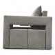 Double sofa bed bed with table and poufs Light gray