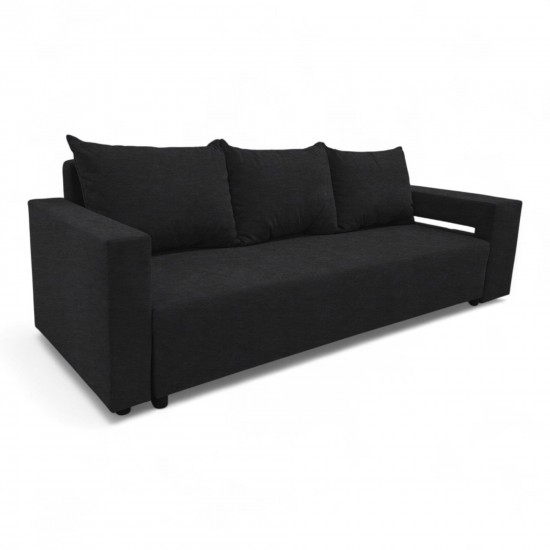 Double sofa bed bed with table and poufs Graphite