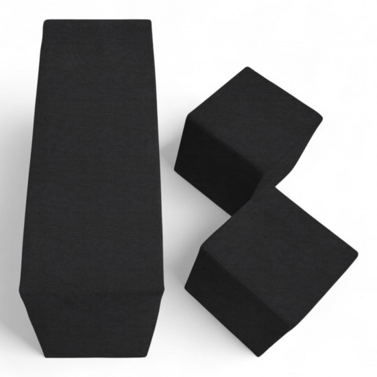 Double sofa bed bed with table and poufs Graphite