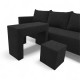 Double sofa bed bed with table and poufs Graphite