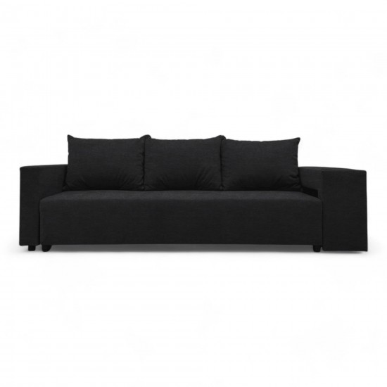 Double sofa bed bed with table and poufs Graphite