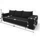 Double sofa bed bed with table and poufs Graphite