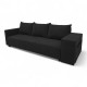 Double sofa bed bed with table and poufs Graphite