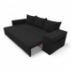 Double sofa bed bed with table and poufs Graphite