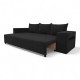 Double sofa bed bed with table and poufs Graphite