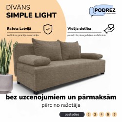 Divvietīgs izvelkams dīvāns bez roku balstiem Bēša