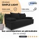 Double sofa bed bed without armrests Graphite