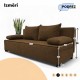 Double sofa bed bed without armrests Brown