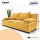 Double sofa bed bed without armrests Yellow