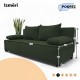 Double sofa bed bed without armrests Turquoise green