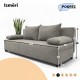 Double sofa bed bed without armrests Light gray