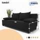 Double sofa bed bed without armrests Graphite
