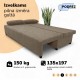 Double sofa bed bed without armrests Beige