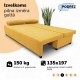 Double sofa bed bed without armrests Yellow