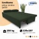 Double sofa bed bed without armrests Turquoise green