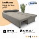 Double sofa bed bed without armrests Light gray