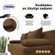 Double sofa bed bed without armrests Brown