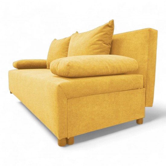 Double sofa bed bed without armrests Yellow