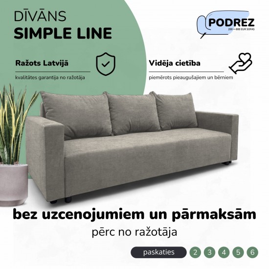 Classic sofa bed with linen box Light gray