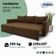 Classic sofa bed with linen box Brown