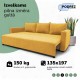 Classic sofa bed with linen box Yellow