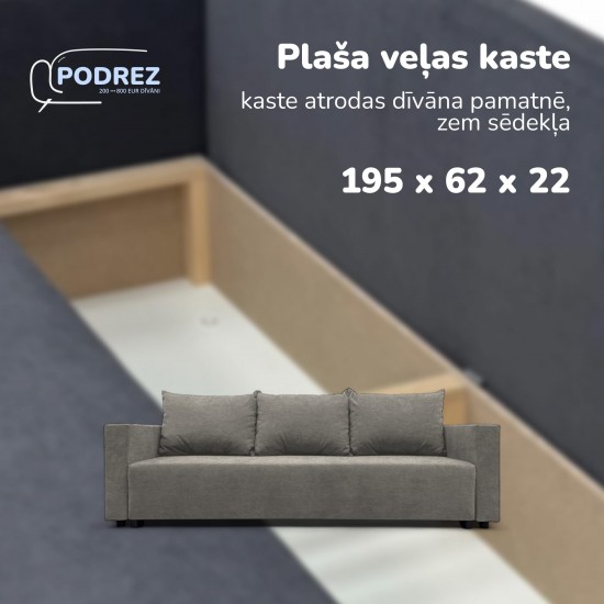 Classic sofa bed with linen box Light gray