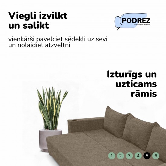 Classic sofa bed with linen box Beige