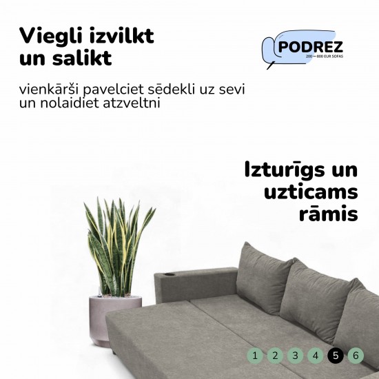 Classic sofa bed with linen box Light gray