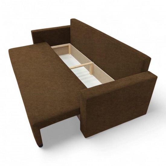 Classic sofa bed with linen box Brown