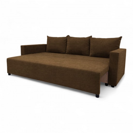 Classic sofa bed with linen box Brown