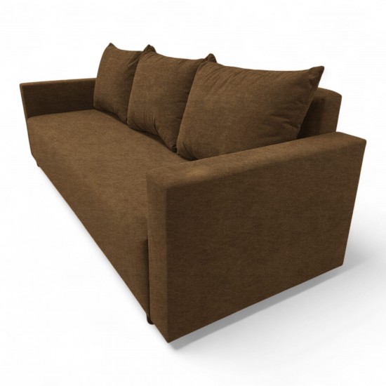 Classic sofa bed with linen box Brown