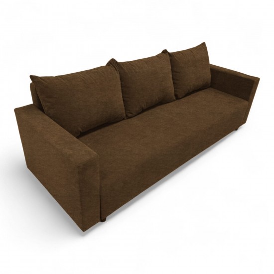 Classic sofa bed with linen box Brown