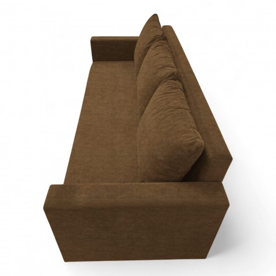 Classic sofa bed with linen box Brown